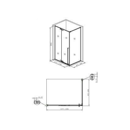 Душевой уголок Allen Brau Fantasy 120x90 3.11003-00, прозрачные стекла, профиль хром