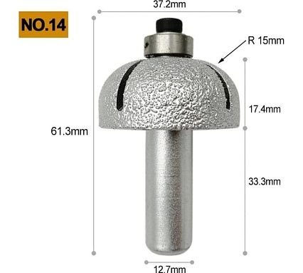 Фреза кромочная L-15 мм, хв-к 12.7 мм, (№14) LEO TECH-NICK 131.000.690