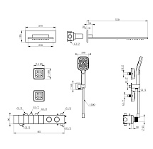 Душевой набор Wonzon&Woghand WW-D4538-A-MW термостат, белый матовый