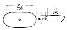 Раковина Vincea VBS-508MA 72.5 см антрацит матовый