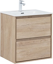 Тумба с раковиной Aquanet Милан 60 см дуб светлый