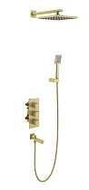 Душевой набор Timo Tetra-Thermo SX-0199/17SM термостат, золото матовое
