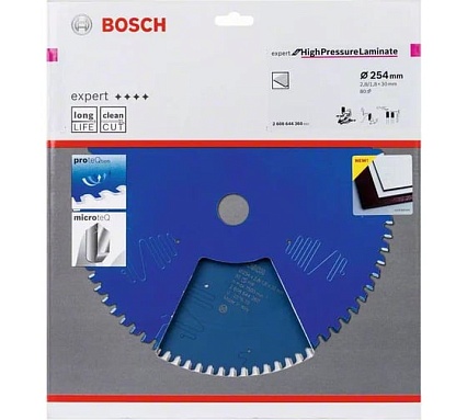 Диск пильный Expert for High Pressure Laminate (254x30 мм; 2.8/1.8 мм; 80T) Bosch 2608644360