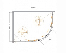 Душевой уголок Cezares MOLVENO-RH-2-120/90-C-BORO-IV 120x90 прозрачный, брашированное золото
