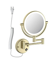 Зеркало косметическое Aquatek AQ4915BG с подсветкой, шлифованное золото