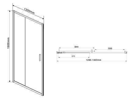 Душевая дверь Vincea Garda 130x190 VDS-1G130CL хром, прозрачная