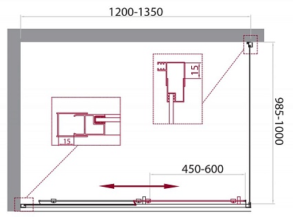 Душевой уголок BelBagno Unique 120-135x100 прозрачный, хром