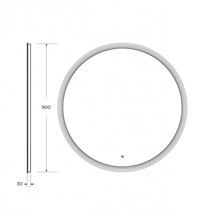 Зеркало Cezares Eco 90x90 см с подсветкой CZR-SPC-ECO-900-LED-TCH