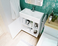 Мебель для ванной 1MarKa Lido 60 см подвесная белый глянец