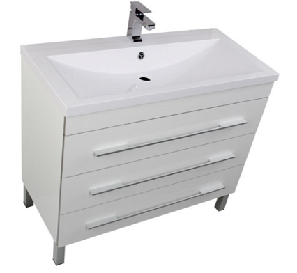 Тумба с раковиной Aquanet Верона 100 см напольная с ящиками