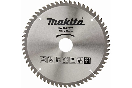 Диск пильный для алюминия (190x30/20x2.2/1.4 мм; 60T) Makita D-72970