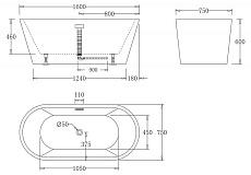 Акриловая ванна BelBagno BB71-1600 160x75 см