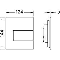 Кнопка смыва для писсуара TECE Square 9242810 металл, нержавеющая сталь