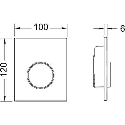 Кнопка смыва для писсуара TECE Loop 9242627 пластик, белый/хром глянцевый