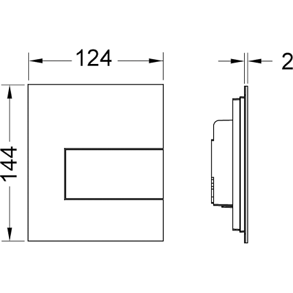 Кнопка смыва для писсуара TECE Square 9242810 металл, нержавеющая сталь