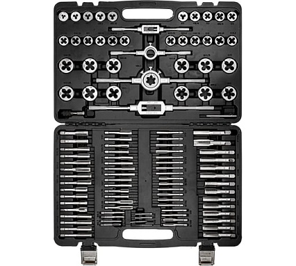 Набор метчиков и плашек метрический 110 предметов Forcekraft FK-B110-1(60358)