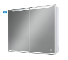 Зеркальный шкаф Art&Max Merano 100x80 см AM-Mer-1000-800-2D-DS-F с подсветкой, анти-пар