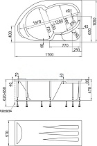 Акриловая ванна Creto Doris 14-170105R 170x105 см R