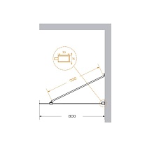 Душевая перегородка Cezares LIBERTA-L-1-TB-80-C-NERO 80x195 прозрачная, профиль черный