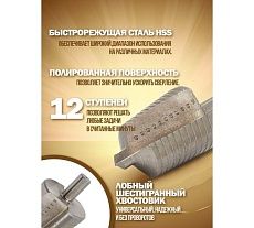 Сверло ступенчатое в блистере (40-50 мм; HSS 4241) Forsage F-44742C(49826)