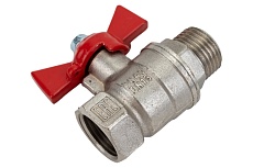 Шаровой для воды Valfex 1/2&quot; ВР/НР бабочка, никелированная латунь 11Б27фт1М VF.218.NB1.012.Bir