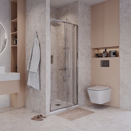 Душевая дверь Niagara Nova 100x195 прозрачное, хром NG-66-10A