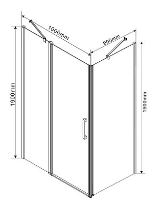 Душевой уголок Vincea Orta VSR-1O 100x90 хром, прозрачный