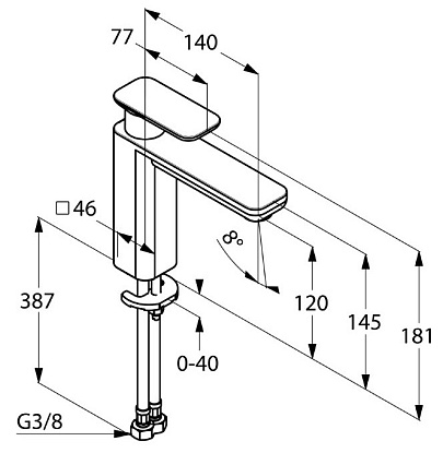 Смеситель для раковины Kludi E2 L 492970575