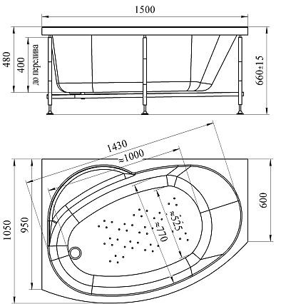 Акриловая ванна Ваннеса Монти 150х105 L/R Акриловая ванна Ваннеса Монти 150х105 L/R