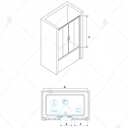 Шторка для ванны RGW Screens SC-61 170x150 матовое