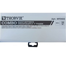 Набор трехпроходных метчиков и круглых плашек Thorvik COMBO М3-М12, HSS-G, 32 предмета MTDS32 52887