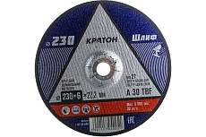 Круг шлифовальный по металлу A30TBF (230х6.0х22.2 мм) Кратон 1 07 04 005