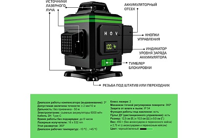 Профессиональный лазерный уровень LT L16-360В + штатив 3.6 м L16-360В/3.6м