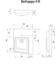 Раковина Ravak BeHappy II 50 см угловая, правая