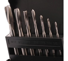 Набор метчиков машинных спиральных VOLKEL M3-M12 HSSE DIN371/376 (C/2-3P, R15) 7пр V47816