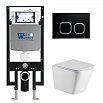 Комплект Weltwasser 10000010465 унитаз Gelbach 041 GL-WT + инсталляция + кнопка Amberg RD-BL