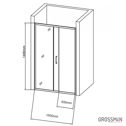 Шторка для ванны Grossman GR-150/2 150х140 прозрачное