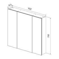 Зеркальный шкаф Lemark Universal 90x80 LM90ZS-U, белый глянец