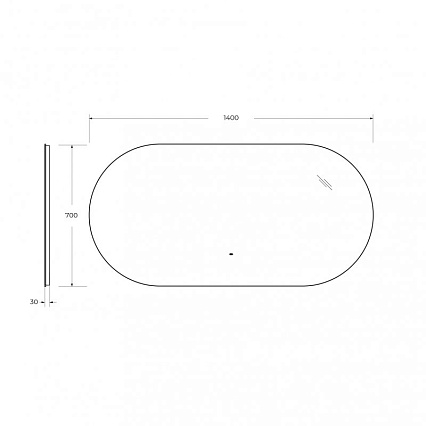 Зеркало Cezares Vague 140x70 см с подсветкой, датчиком движения CZR-SPC-VAGUE-1400-700-MOV