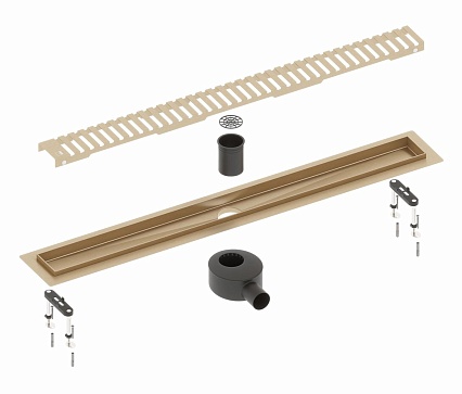 Трап для душа Timo Drain System 600 DS230106/17 60 см, вставка Lines, матовое золото