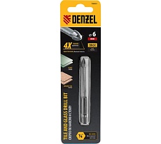 Сверло по керамической плитке 6 мм, крестовая пластина, 6-гр. хвостовик Denzel 728053