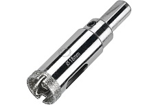 Коронка алмазная по керамограниту и керамике с центрирующим сверлом 18 мм Diamond Industrial DIDCSC018