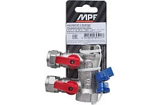 Коллектор для металлопластиковых труб с отсекающими кранами MasterProf 2 выхода х3/4&quot;, х16 мм ИС.071091