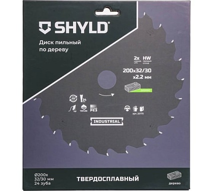 Пильный диск SHYLD по дереву твердосплавный 200x32/30 мм, 24 зуба 6692468