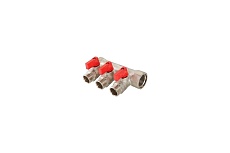 Комплект Valtec _18 VI7 Коллектор с отсекающими кранами, 1x3 вых. 1/2 нар. VTc.580.N.0603 + Адаптер д/коллектора /конус-плоскость/ 1/2 VTc.701.N.04 VT.VI7.K18.5800603.701