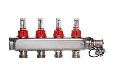 Коллектор ColSys p881 4 выхода с расходомерами и дренажным клапаном Р188110504