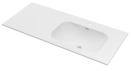 Раковина Vincea Elise 120 см Corian, белый матовый, правая VCB-4EL120MW-R