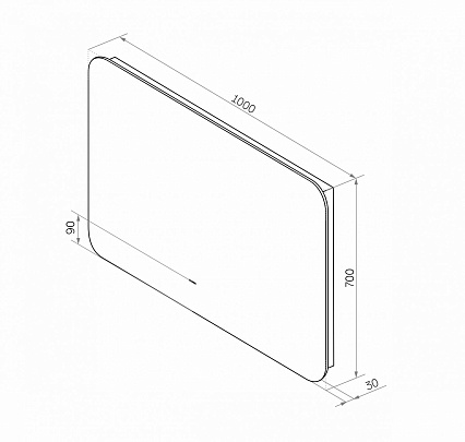 Зеркало Art&Max Ravenna AM-Rav-1000-700-DS-C 100x70 с подсветкой