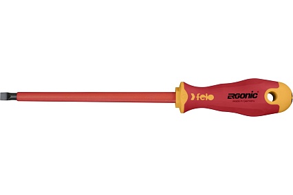 Диэлектрическая отвертка Felo Ergonic 8,0х1,2х175 плоская шлицевая 41308090