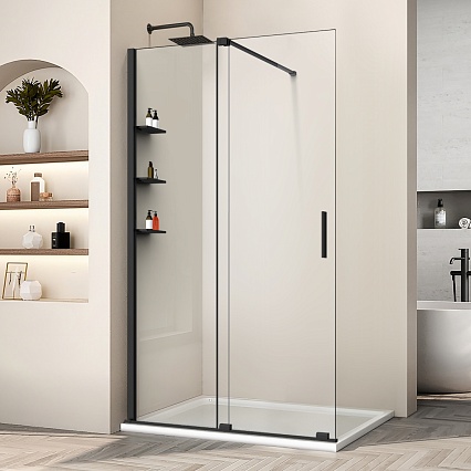 Душевая перегородка Vincea Walk-In VSW-1WSL120CLB 120x200 черный матовый, прозрачное
